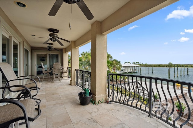 28452 Ono Blvd, Orange Beach, AL 36561 - patio / terrace with ceiling fan and a water view
