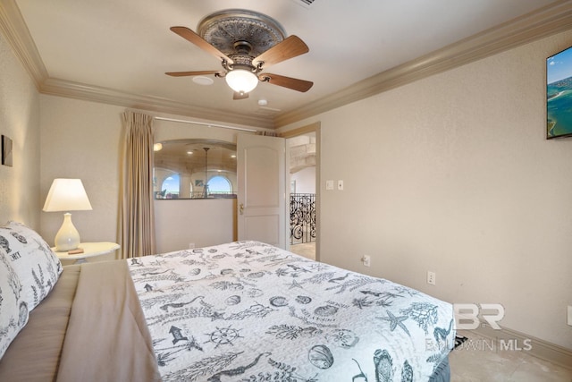 28452 Ono Blvd, Orange Beach, AL 36561 - bedroom featuring crown molding and a ceiling fan