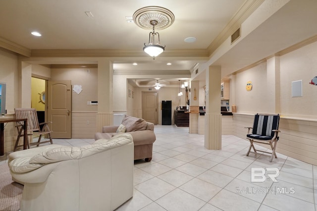 28452 Ono Blvd, Orange Beach, AL 36561 - community lobby with ornamental molding, wainscoting, and recessed lighting