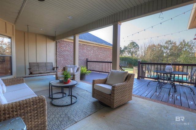 deck with outdoor lounge area