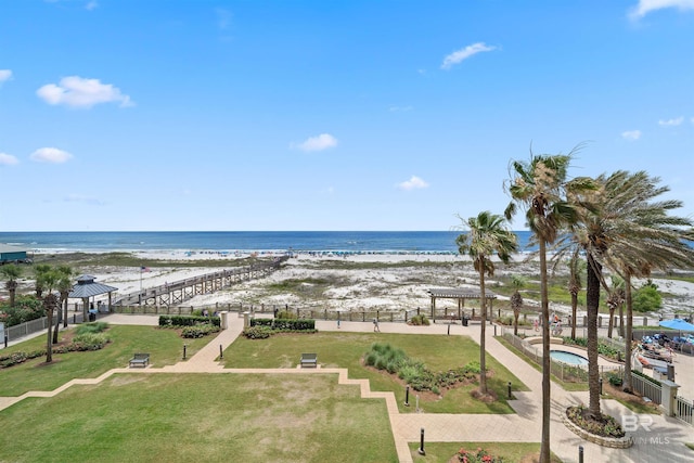 375 Beach Club Trl Unit B404, Gulf Shores, AL 36542 - water view featuring nearby beach and a gazebo