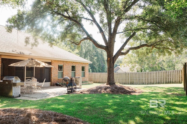 view of yard featuring a patio