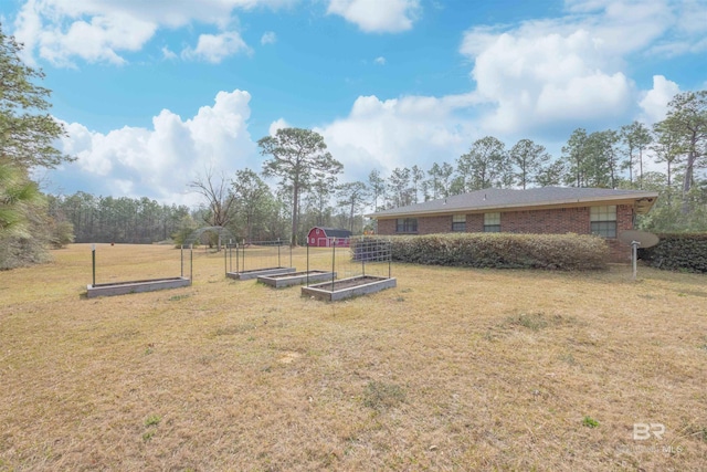 view of yard featuring a vegetable garden