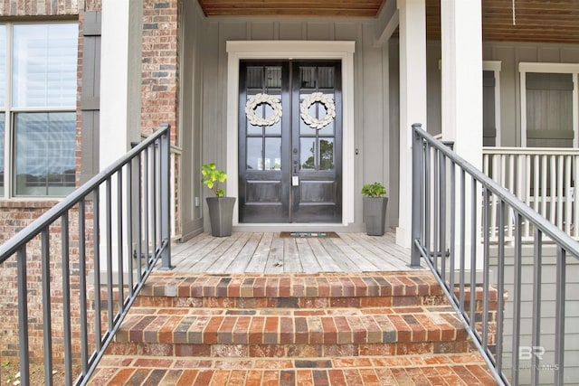 entrance to property with french doors