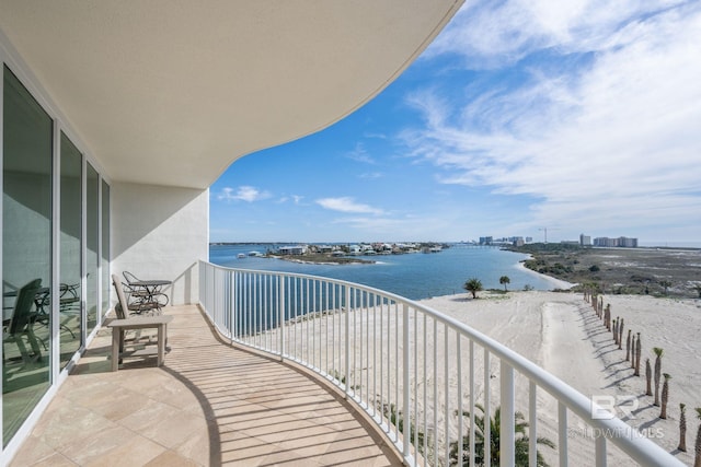 balcony with a water view