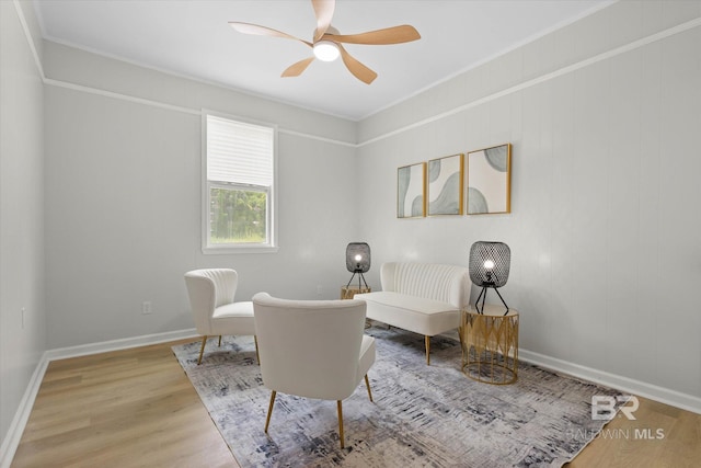 3512 Spring Hill Ave, Mobile, AL 36608 - living area with wood finished floors and a ceiling fan