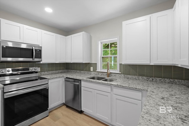 3512 Spring Hill Ave, Mobile, AL 36608 - kitchen with appliances with stainless steel finishes, white cabinetry, and tasteful backsplash