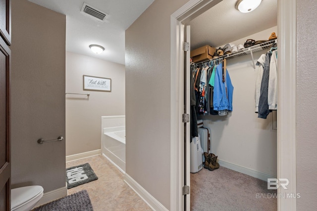 bathroom with toilet and a bathing tub