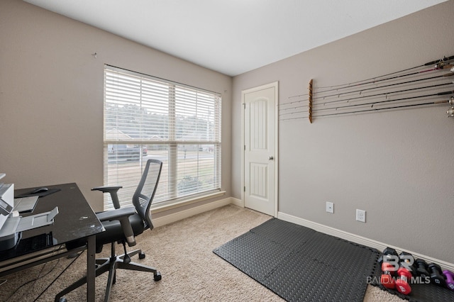 view of carpeted office