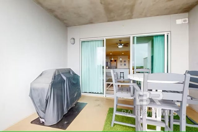 view of patio / terrace with a grill