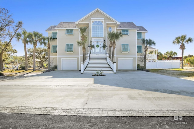 view of front of house with a garage