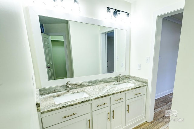 bathroom featuring double vanity