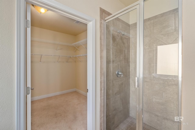 bathroom featuring an enclosed shower