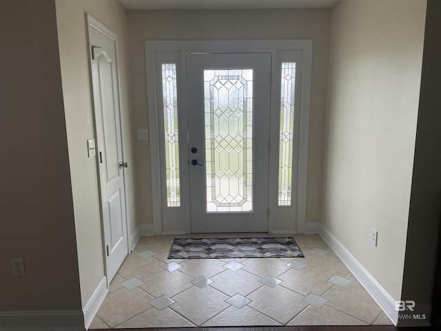 foyer with baseboards