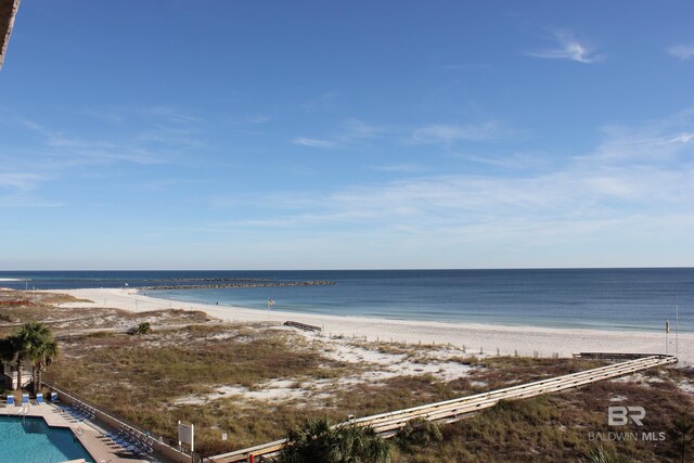 water view featuring a view of the beach