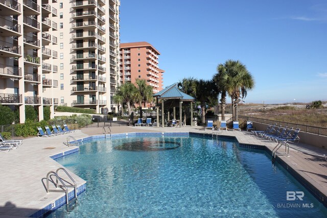 view of pool with a patio