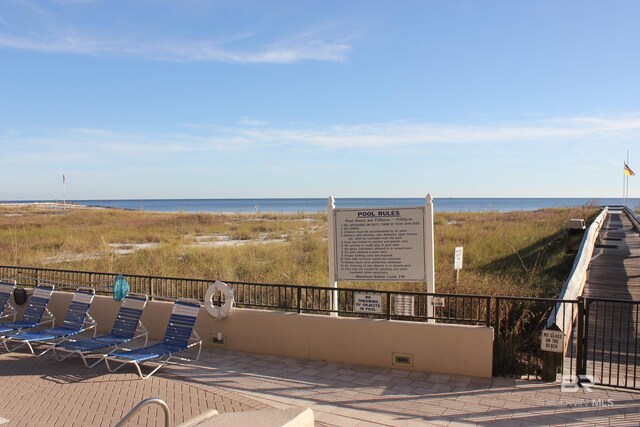 exterior space featuring a water view