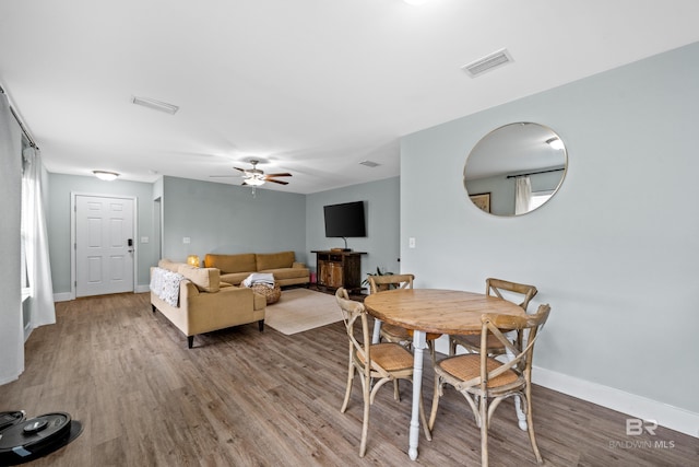 3931 Langley Ave, Foley, AL 36535 - dining room featuring wood finished floors and a ceiling fan