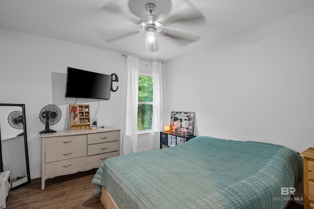 3931 Langley Ave, Foley, AL 36535 - bedroom with dark wood-type flooring and a ceiling fan