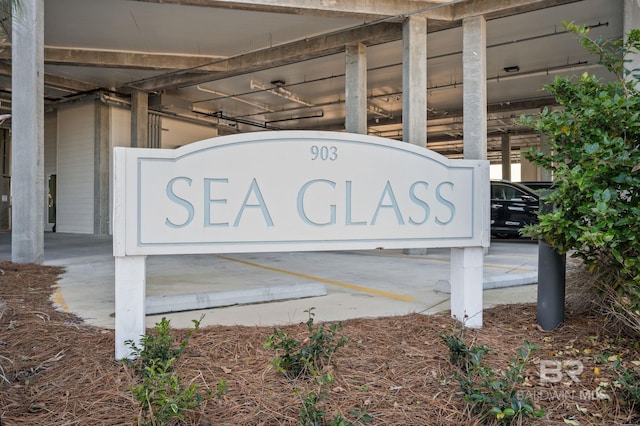 view of community sign