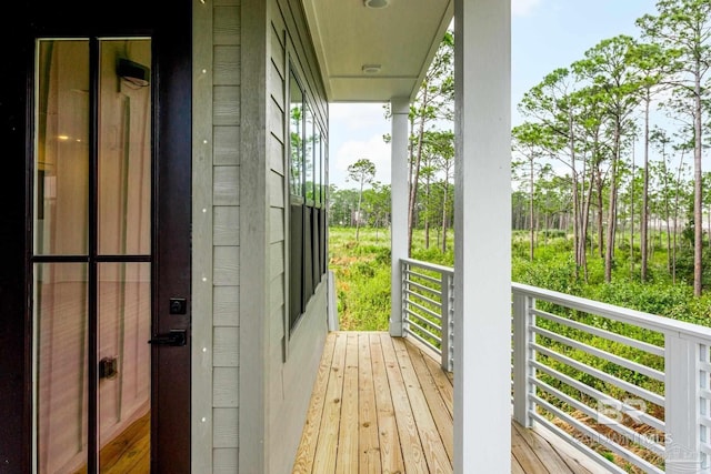 balcony featuring a porch