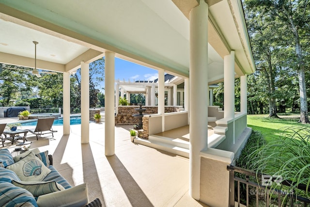 view of patio with outdoor lounge area