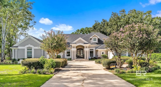 view of front of house with a front yard