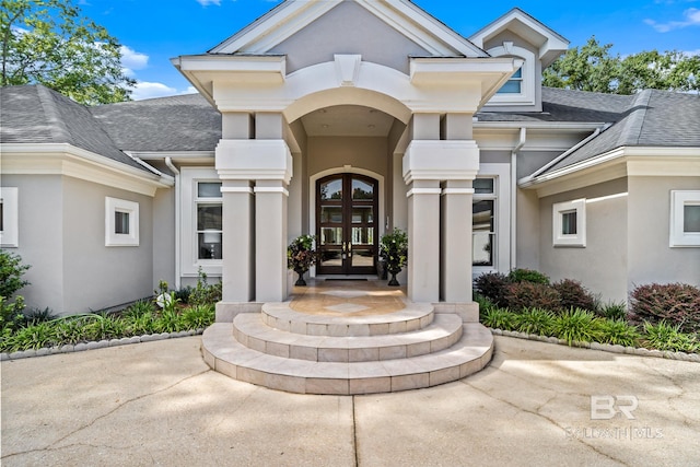 property entrance with french doors