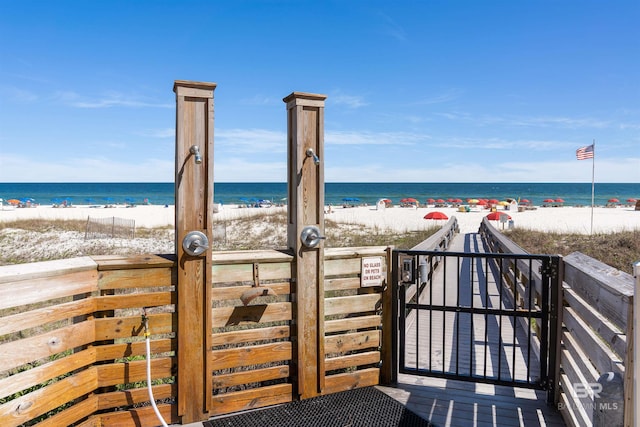 water view featuring a view of the beach