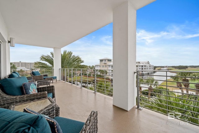 balcony with a water view