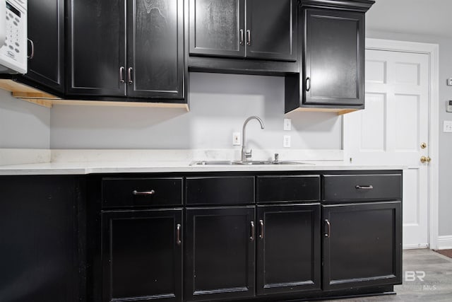 kitchen featuring hardwood / wood-style flooring and sink