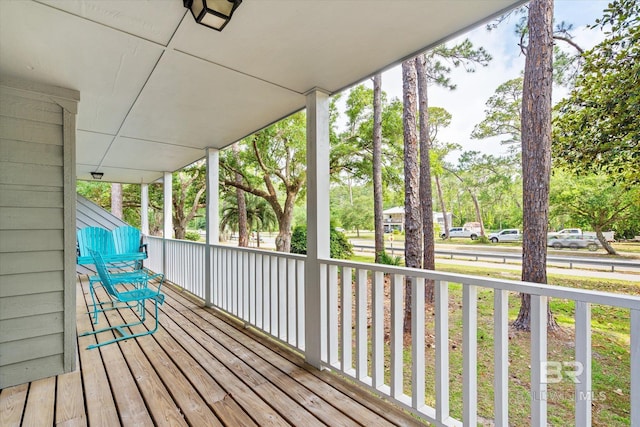 deck with a porch