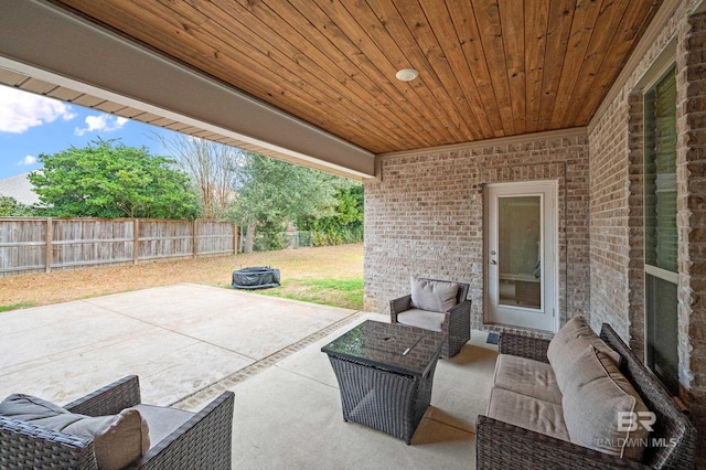 view of patio / terrace featuring an outdoor hangout area