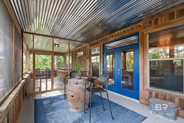 sunroom / solarium with french doors