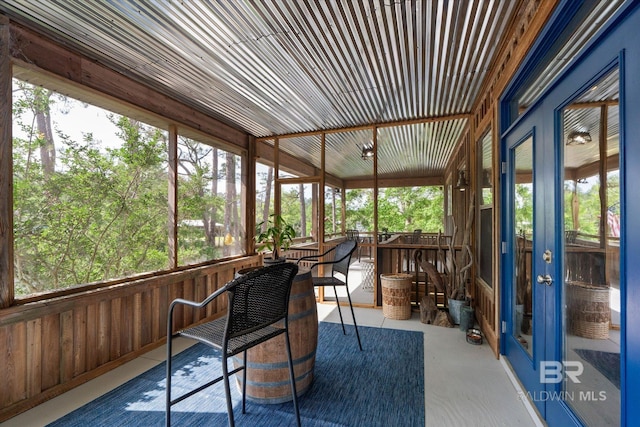 sunroom / solarium with french doors and a wealth of natural light