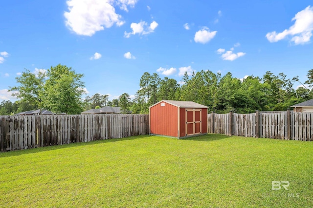 10210 Lyttleton Loop, Lillian, AL 36549 - view of yard featuring a storage shed, an outdoor structure, and a fenced backyard