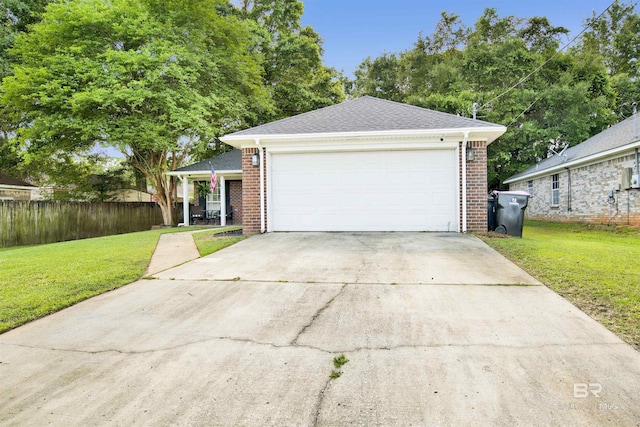 view of front facade featuring brick siding, driveway, and a shingled roof