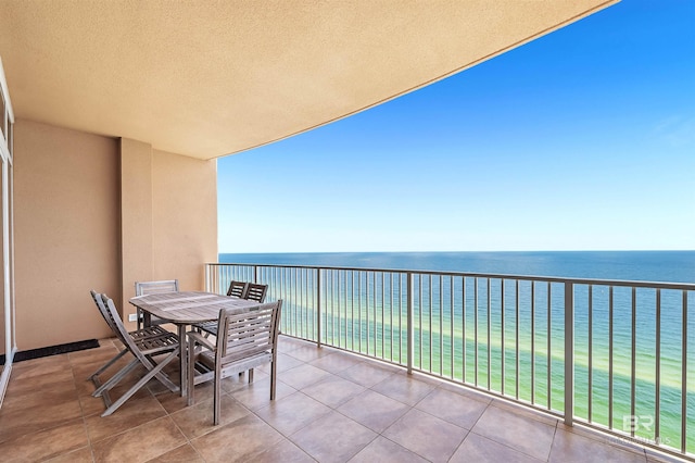 balcony with a water view