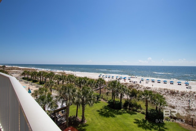 water view with a view of the beach