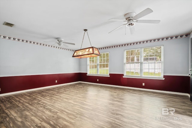 5175 W Somerset Dr, Mobile, AL 36619 - empty room with ceiling fan, wood finished floors, and baseboards