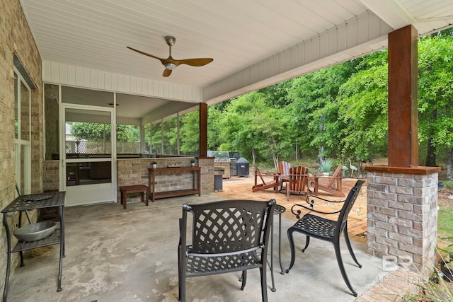 8664 Foxtail Loop, Pensacola, FL 32526 - view of patio featuring a ceiling fan