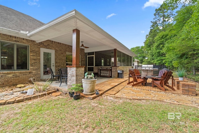 8664 Foxtail Loop, Pensacola, FL 32526 - view of patio featuring a ceiling fan