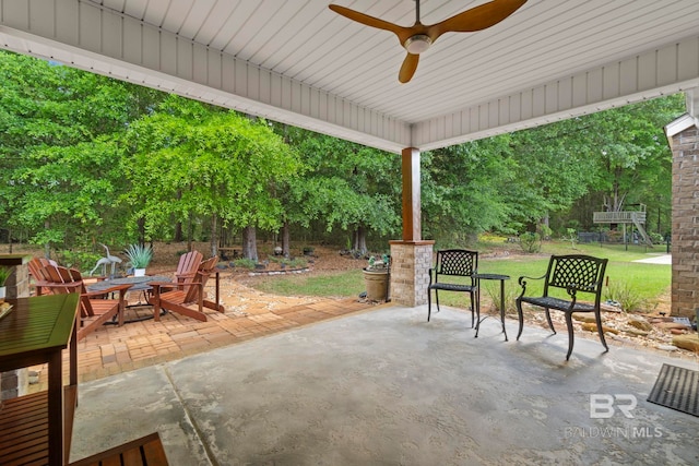 8664 Foxtail Loop, Pensacola, FL 32526 - view of patio featuring ceiling fan
