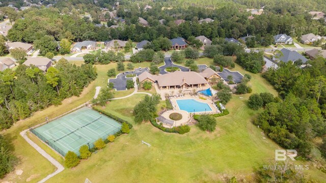 8664 Foxtail Loop, Pensacola, FL 32526 - aerial perspective of suburban area with a pool area