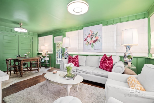 living room featuring hardwood / wood-style flooring