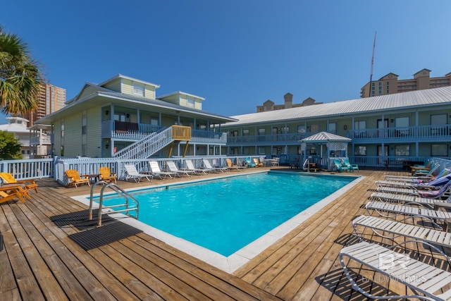 view of pool with a deck