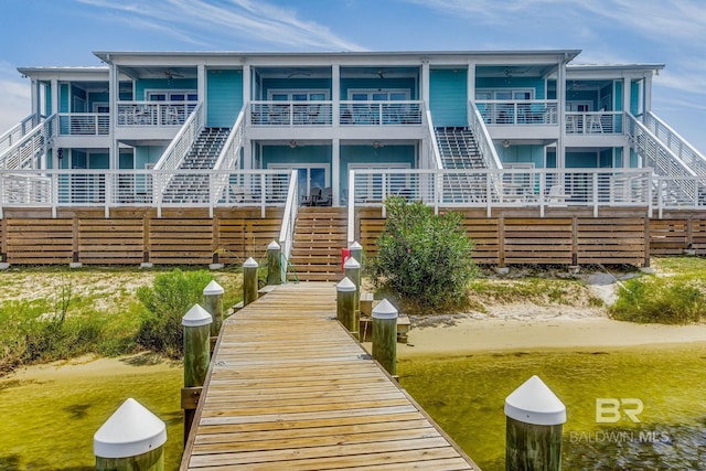 17290 Perdido Key Dr Unit A1, Pensacola, FL 32507 - back of property with stairway and a ceiling fan