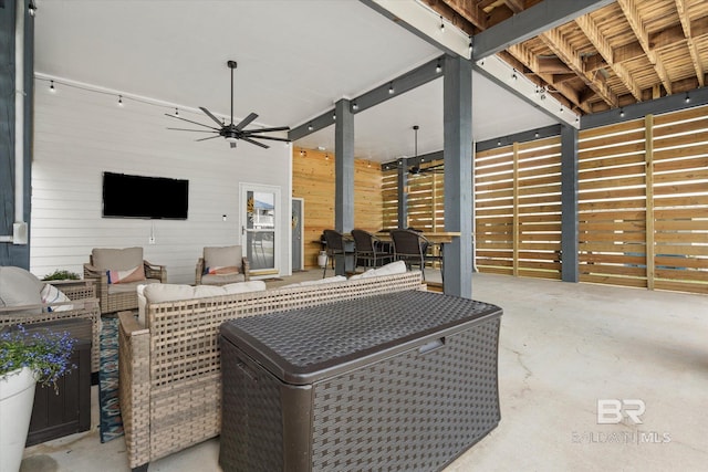 5570 Bay La Launch Ave, Orange Beach, AL 36561 - view of patio / terrace with ceiling fan, outdoor dining area, and outdoor lounge area