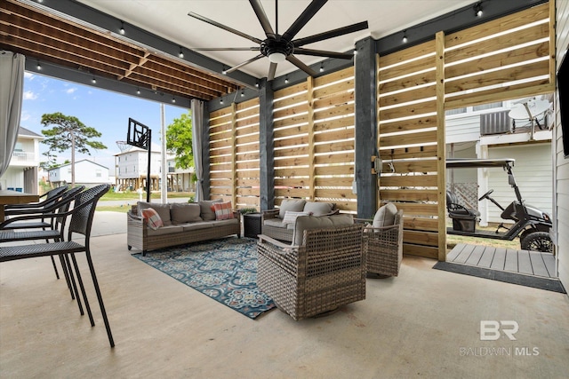 5570 Bay La Launch Ave, Orange Beach, AL 36561 - view of patio featuring an outdoor living space and a ceiling fan