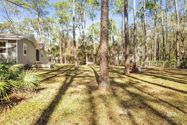 view of yard featuring fence